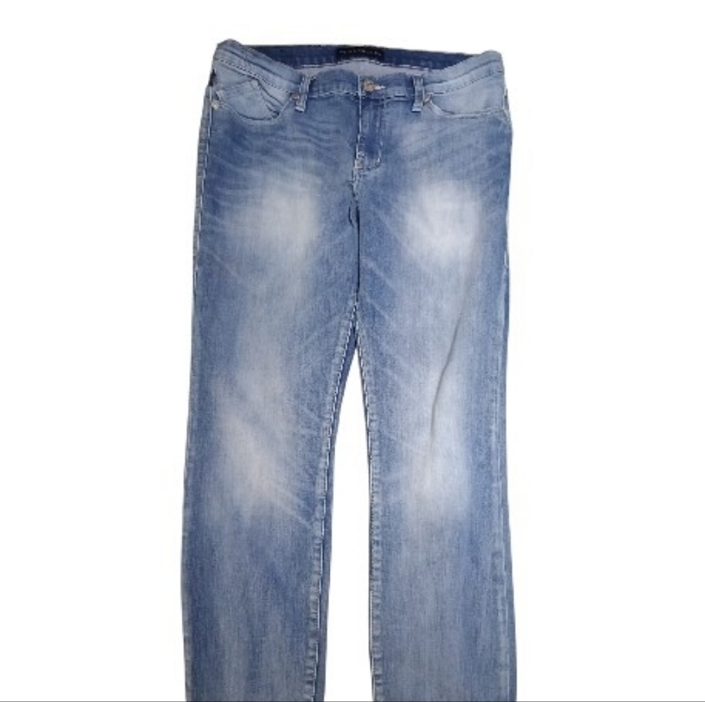 Jeans Mid-Rise Skinny Slim Legs Pants Embellished Pockets Sz 14